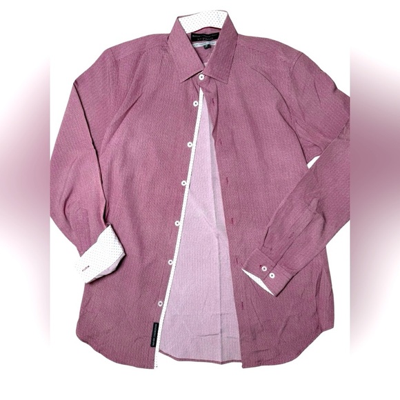 Report Collection X4 Performance Stretch Slim Fit Shirt Burgundy Small - Picture 1 of 10